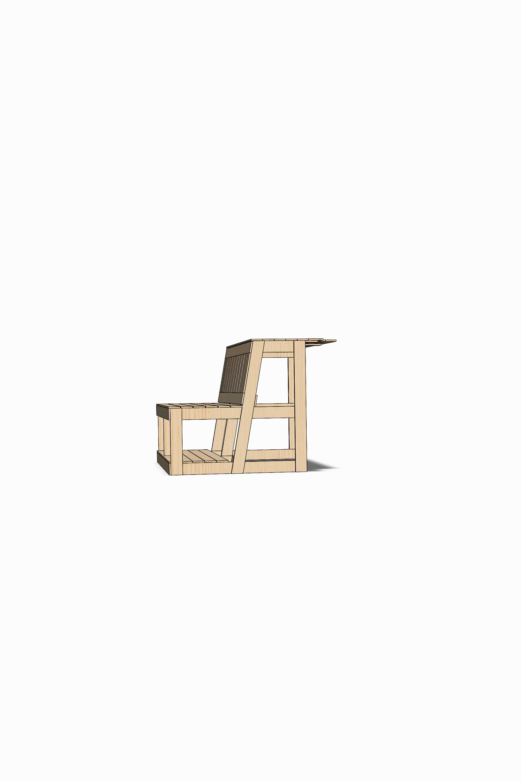 Animated SolidWorks model of bench